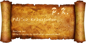 Pöcz Krisztofer névjegykártya